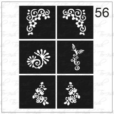 Plantilla para aerografía y diseño de uñas Nº 56