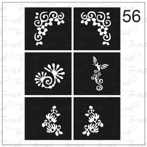 Plantilla para aerografía y diseño de uñas Nº 56