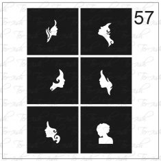 Plantilla para aerografía y diseño de uñas Nº 57