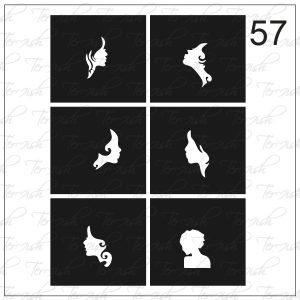 Plantilla para aerografía y diseño de uñas Nº 57