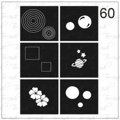 Plantilla para aerografía y diseño de uñas Nº 60