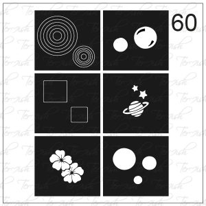 Plantilla para aerografía y diseño de uñas Nº 60