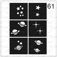Plantilla para aerografía y diseño de uñas Nº 61