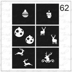 Plantilla para aerografía y diseño de uñas Nº 62