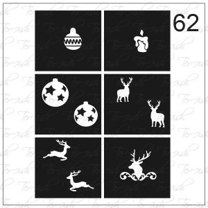 Plantilla para aerografía y diseño de uñas Nº 62