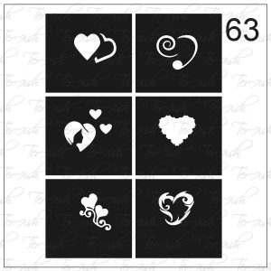 Plantilla para aerografía y diseño de uñas Nº 63