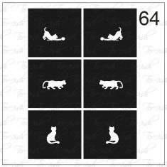 Plantilla para aerografía y diseño de uñas Nº 64