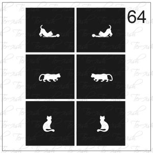 Plantilla para aerografía y diseño de uñas Nº 64