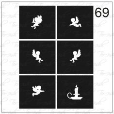 Plantilla para aerografía y diseño de uñas Nº 69