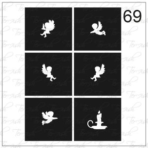 Plantilla para aerografía y diseño de uñas Nº 69
