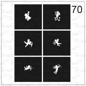 Plantilla para aerografía y diseño de uñas Nº 70