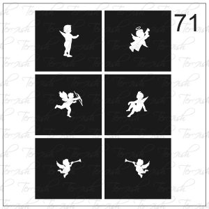 Plantilla para aerografía y diseño de uñas Nº 71