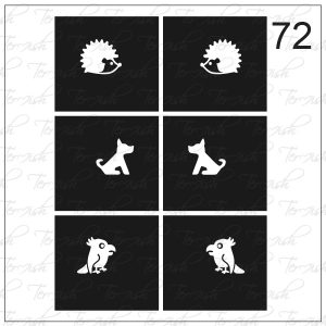 Plantilla para aerografía y diseño de uñas Nº 72