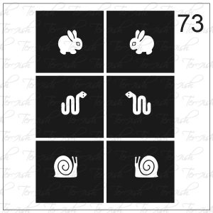 Plantilla para aerografía y diseño de uñas Nº 73