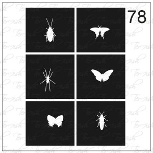 Plantilla para aerografía y diseño de uñas Nº 78