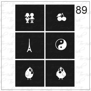Plantilla para aerografía y diseño de uñas Nº 89