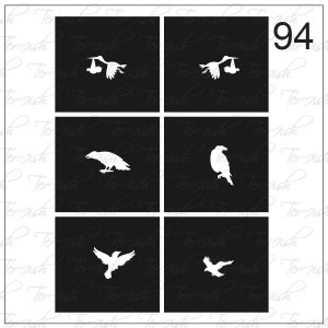 Plantilla para aerografía y diseño de uñas Nº 94