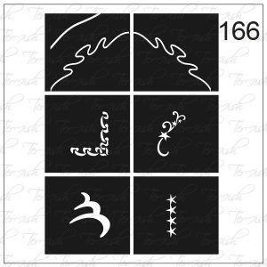 Plantilla para aerografía y diseño de uñas Nº 166