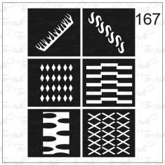 Plantilla para aerografía y diseño de uñas Nº 167