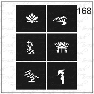 Plantilla para aerografía y diseño de uñas Nº 168