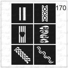 Plantilla para aerografía y diseño de uñas Nº 170