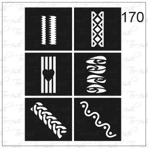 Plantilla para aerografía y diseño de uñas Nº 170