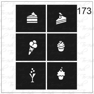 Plantilla para aerografía y diseño de uñas Nº 173