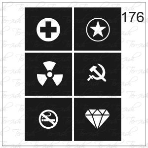 Plantilla para aerografía y diseño de uñas Nº 176