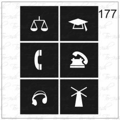Plantilla para aerografía y diseño de uñas Nº 177