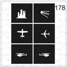 Plantilla para aerografía y diseño de uñas Nº 178