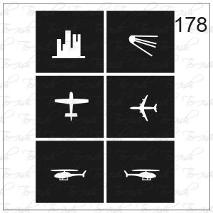 Plantilla para aerografía y diseño de uñas Nº 178