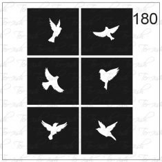 Plantilla para aerografía y diseño de uñas Nº 180