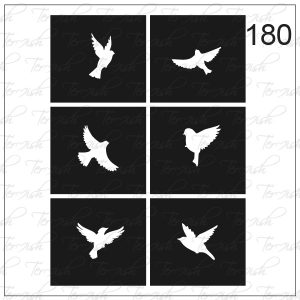 Plantilla para aerografía y diseño de uñas Nº 180