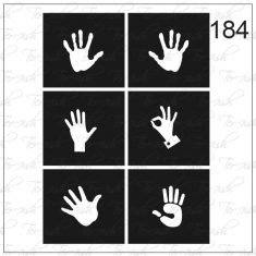 Plantilla para aerografía y diseño de uñas Nº 184