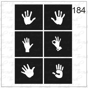 Plantilla para aerografía y diseño de uñas Nº 184