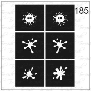 Plantilla para aerografía y diseño de uñas Nº 185