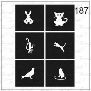 Plantilla para aerografía y diseño de uñas Nº 187