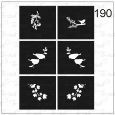 Plantilla para aerografía y diseño de uñas Nº 190