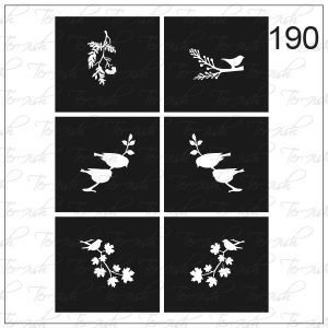 Plantilla para aerografía y diseño de uñas Nº 190