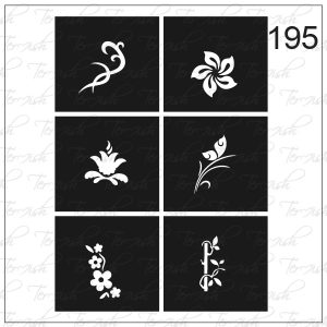 Plantilla para aerografía y diseño de uñas Nº 195