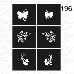 Plantilla para aerografía y diseño de uñas Nº 196