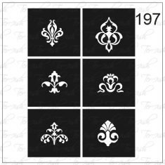 Plantilla para aerografía y diseño de uñas Nº 197