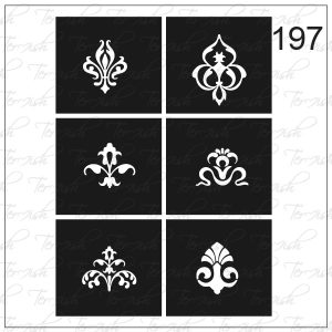 Plantilla para aerografía y diseño de uñas Nº 197