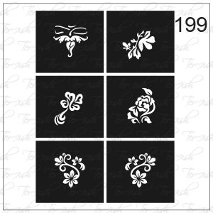 Plantilla para aerografía y diseño de uñas Nº 199