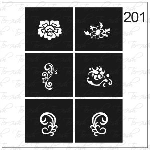 Plantilla para aerografía y diseño de uñas Nº 201