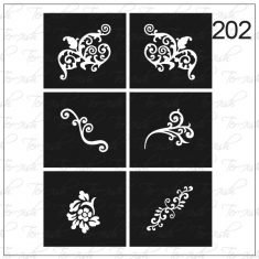 Plantilla para aerografía y diseño de uñas Nº 202
