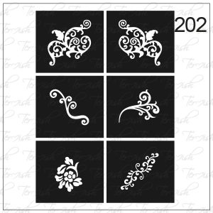 Plantilla para aerografía y diseño de uñas Nº 202