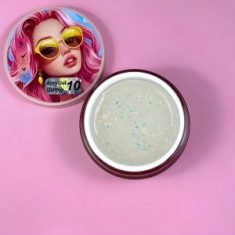 AcryGel Glitter 10 Illusion Beauty 30g – Transparente con destellos holográficos