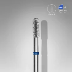 Fresa manicura Diamante Cilíndrica Redondeada Azul EXPERT Diámetro De 2,3mm / Parte de Trabajo de 6,5mm Staleks #33 SKU: FA30B023/6.5
