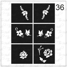 Plantilla para aerografía y diseño de uñas Nº 36